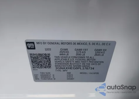 2023 Chevrolet Equinox Fwd Ls from USA, damaged, VIN 3GNAXHEG0PL176734